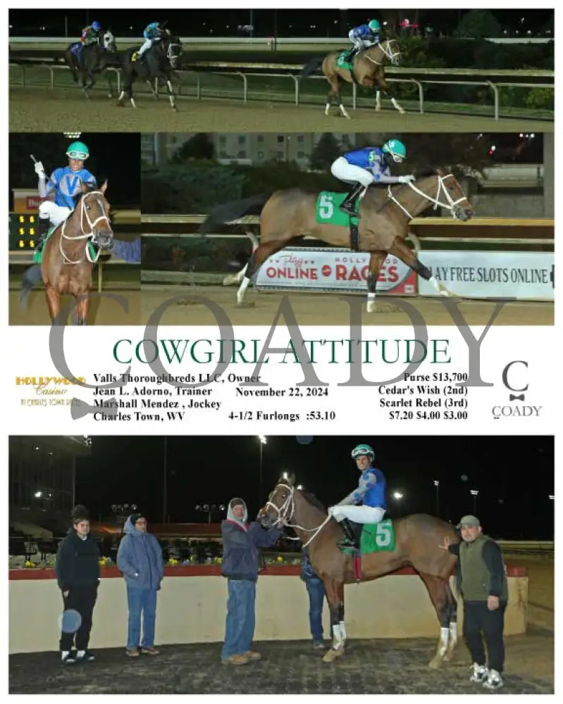Cowgirl Attitude - 11-22-24 R02 Ct Hollywood Casino At Charles Town Races