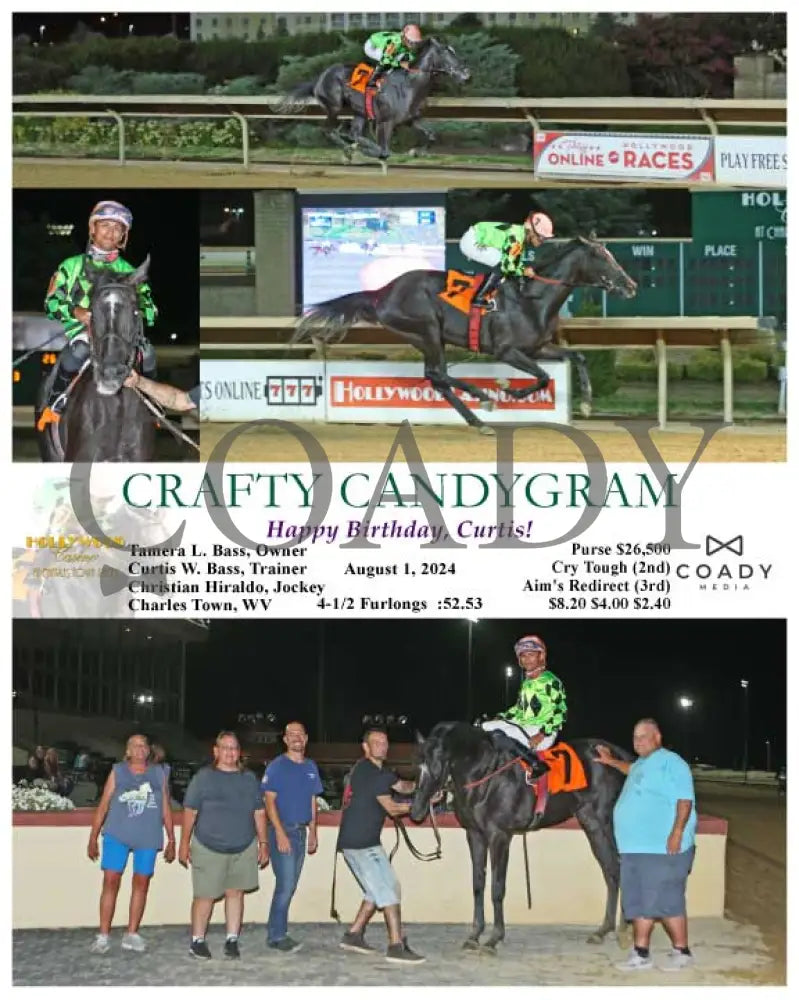 Crafty Candygram - Happy Birthday Curtis! 08-01-24 R08 Ct Hollywood Casino At Charles Town Races