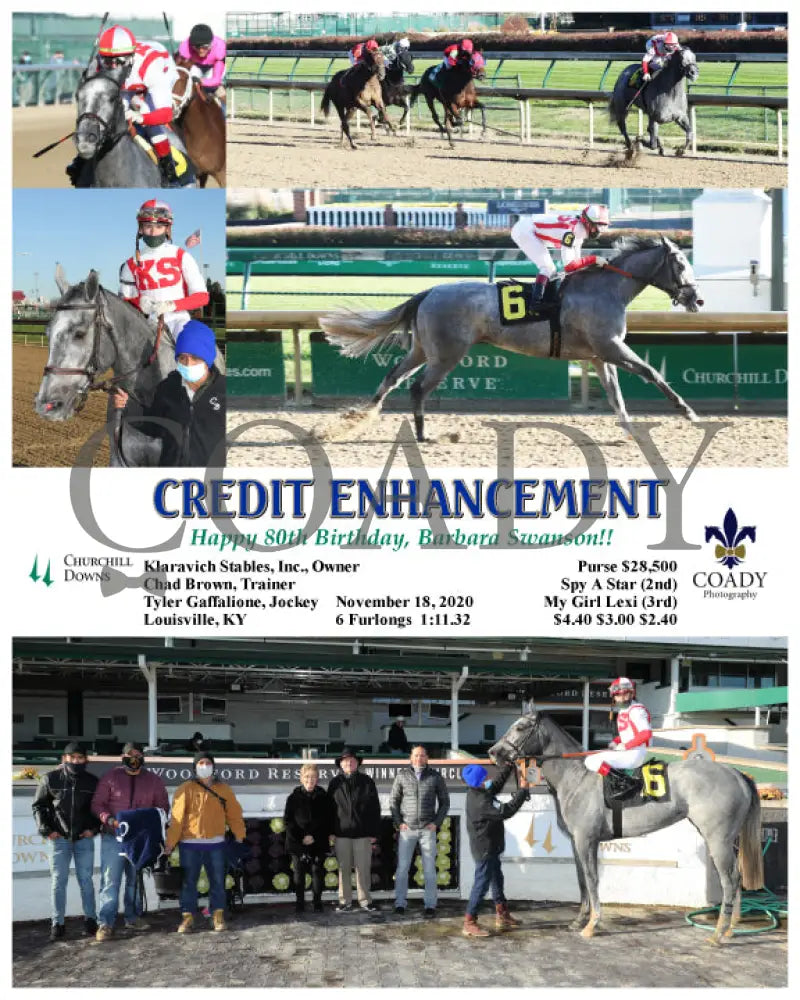 Credit Enhancement - Happy 80Th Birthday Barbara Swanson!! 11-18-20 R06 Cd Churchill Downs