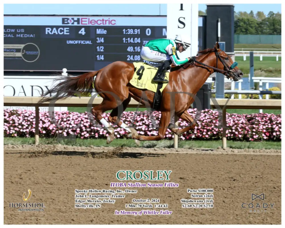 Crosley - Itoba Stallion Season Fillies 10-02-24 R04 Ind Action Indiana Grand