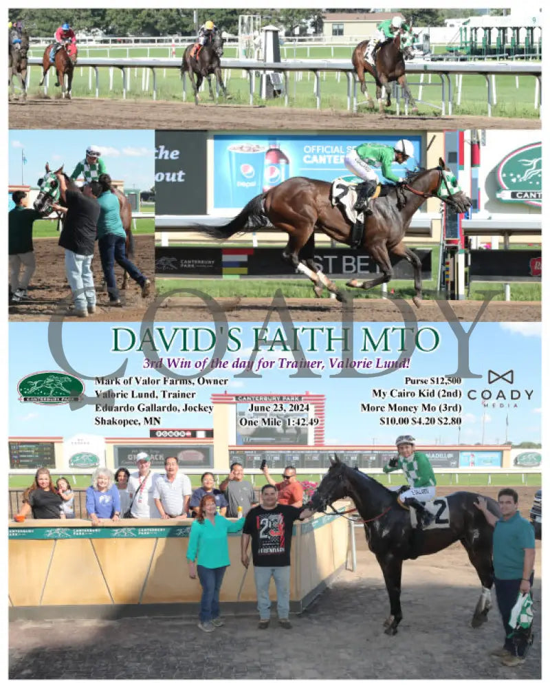 David’s Faith Mto - 062324 Race 08 Cby 3Rd Win Of The Day For Trainer Valorie Lund! Mark Valor