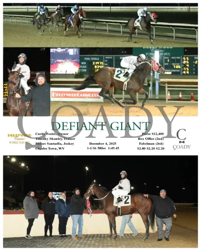 DEFIANT GIANT - 12-04-25 - R01 - CT Hollywood Casino at Charles Town Races
