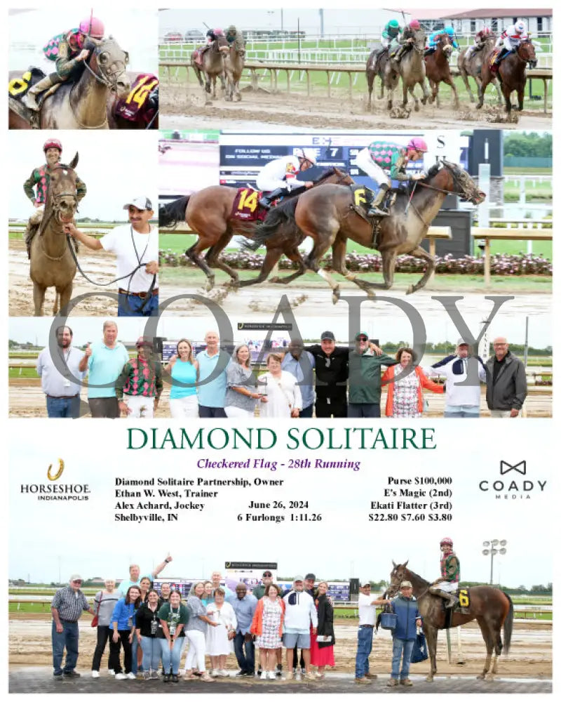 Diamond Solitaire - Checkered Flag 28Th Running 06-26-24 R07 Ind Indiana Grand