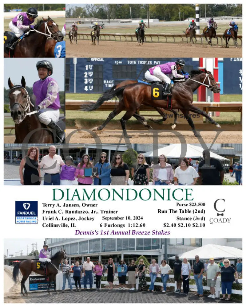 Diamondonice - 09-10-24 R02 Fan Fanduel Sportsbook Horse Racing