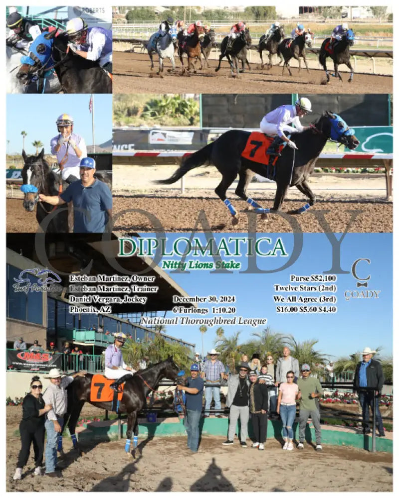 Diplomatica - Nitty Lions Stake 12-30-24 R08 Tup Turf Paradise