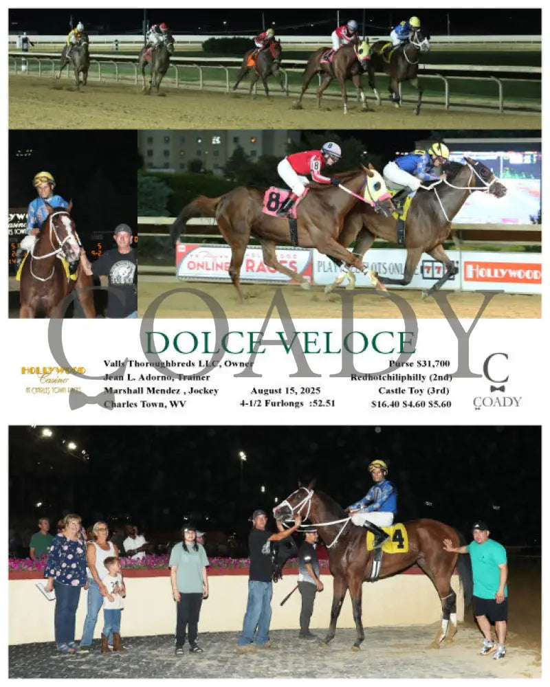 DOLCE VELOCE - 08-15-25 - R06 - CT Hollywood Casino at Charles Town Races