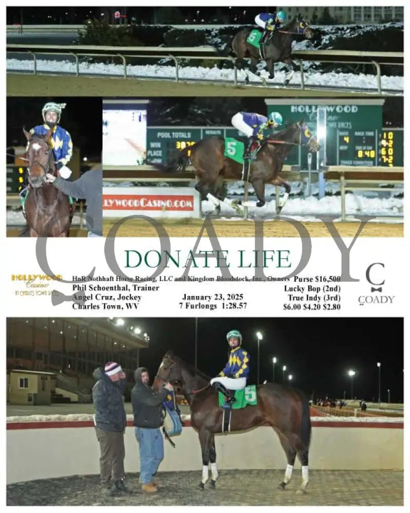 Donate Life - 01-23-25 R04 Ct Hollywood Casino At Charles Town Races