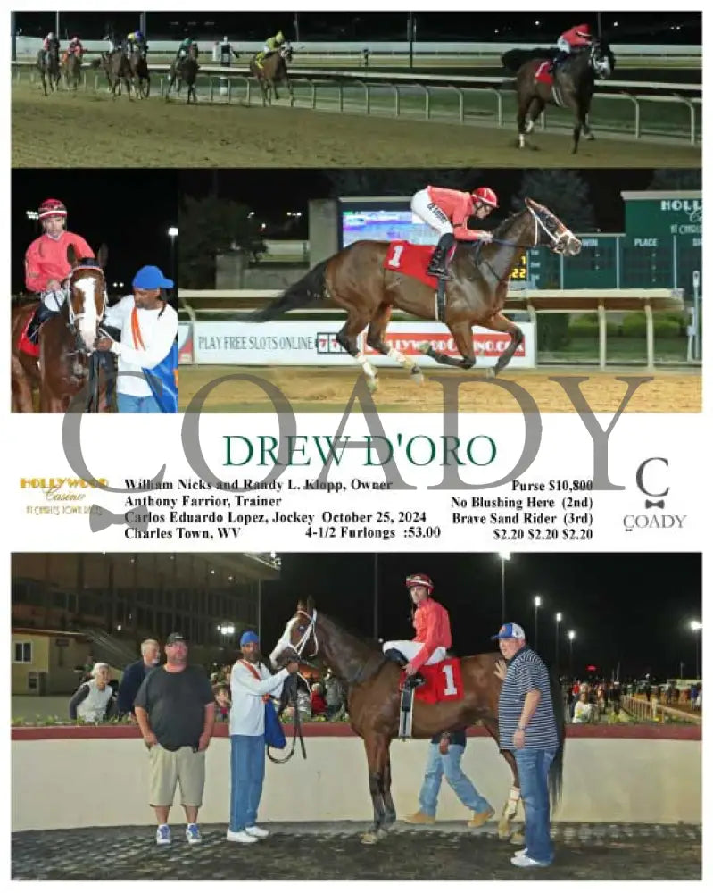 Drew D’oro - 10-25-24 R01 Ct Hollywood Casino At Charles Town Races