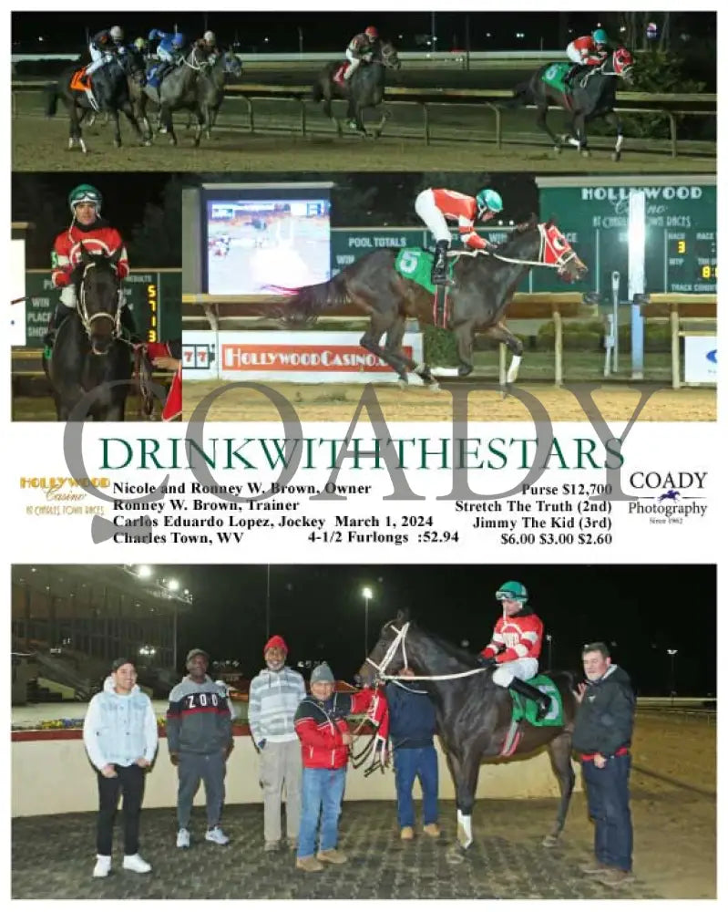 Drinkwiththestars - 03-01-24 R03 Ct Hollywood Casino At Charles Town Races