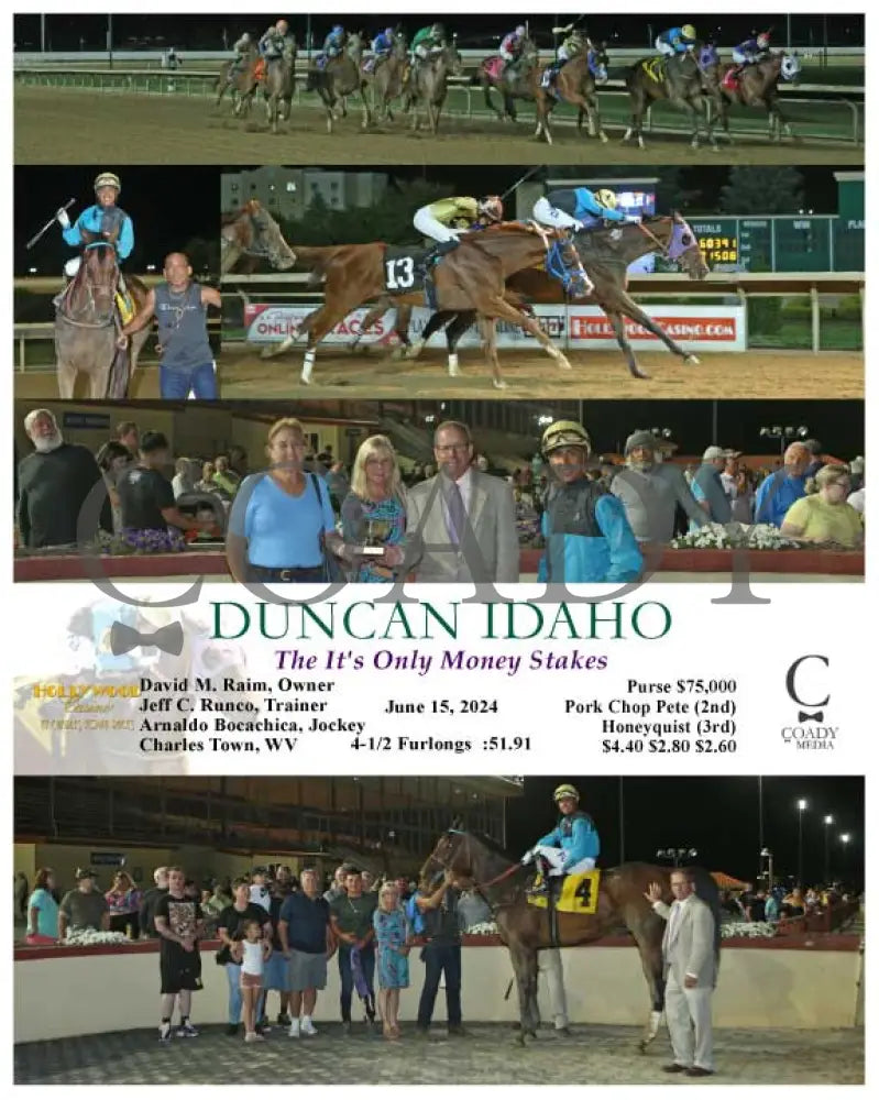 Duncan Idaho - The It’s Only Money Stakes 06-15-24 R07 Ct Hollywood Casino At Charles Town Races
