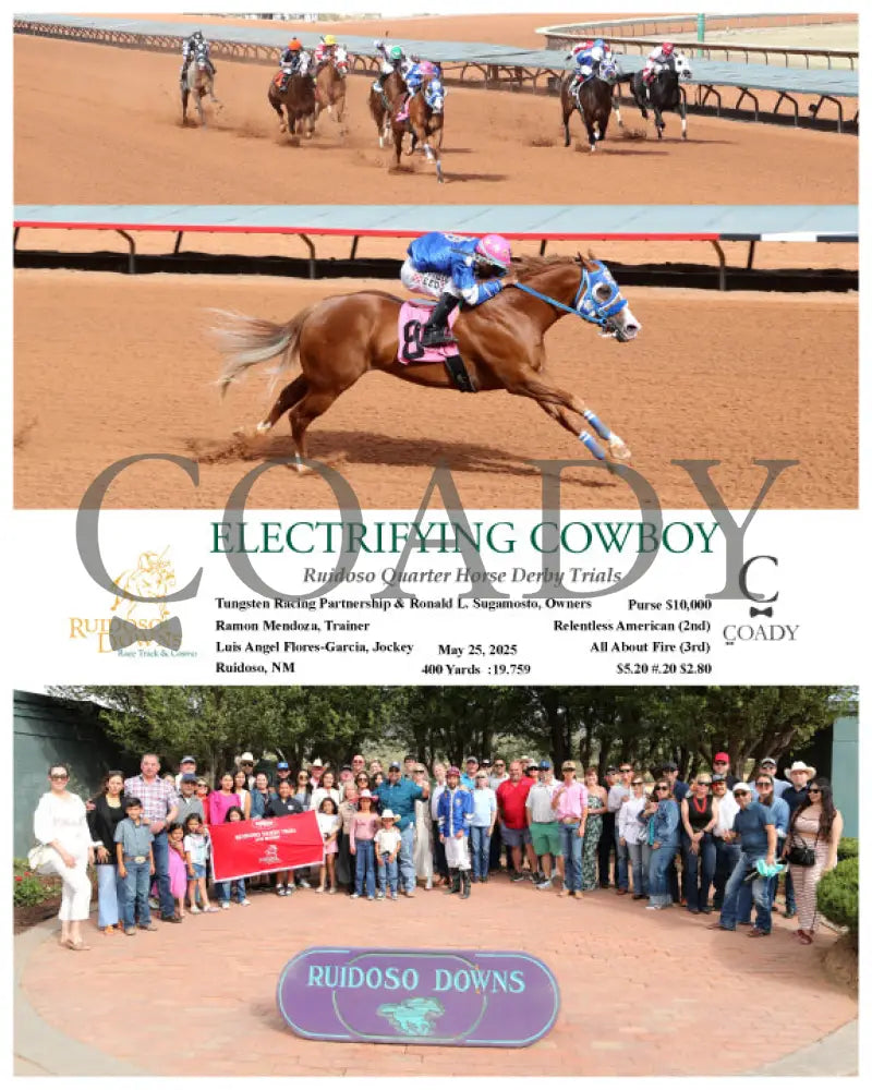 ELECTRIFYING COWBOY - Ruidoso Quarter Horse Derby Trials - 05-25-25 - R09 - RUI Ruidoso Downs