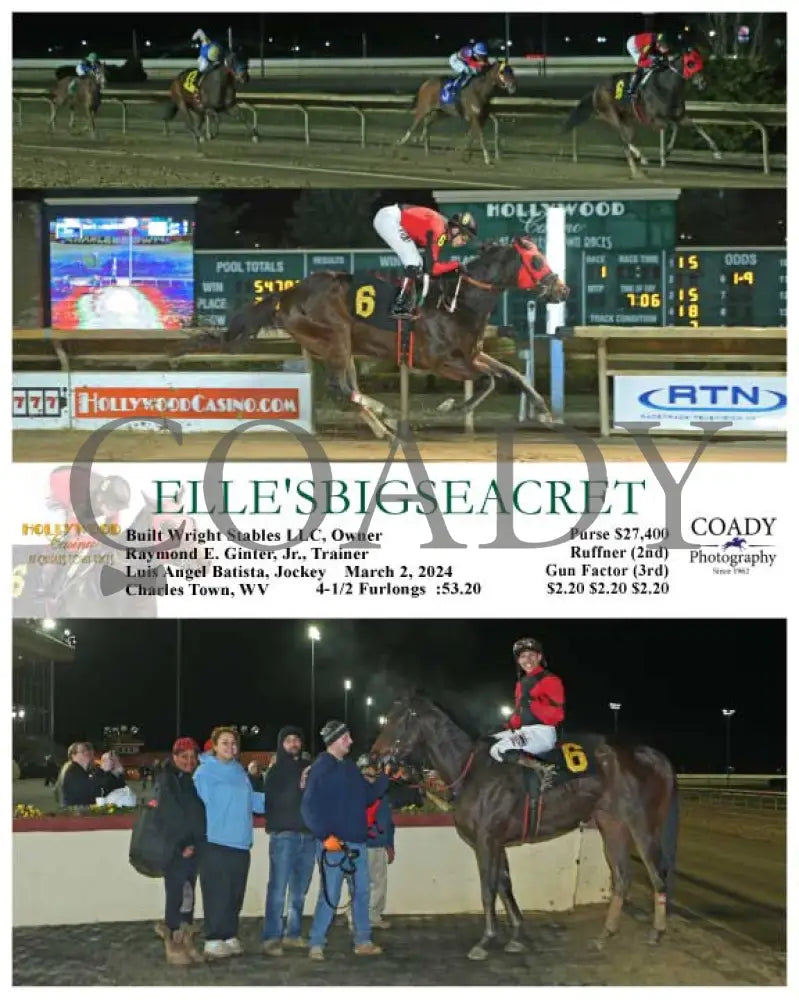 Elle’sbigseacret - 03-02-24 R01 Ct Hollywood Casino At Charles Town Races