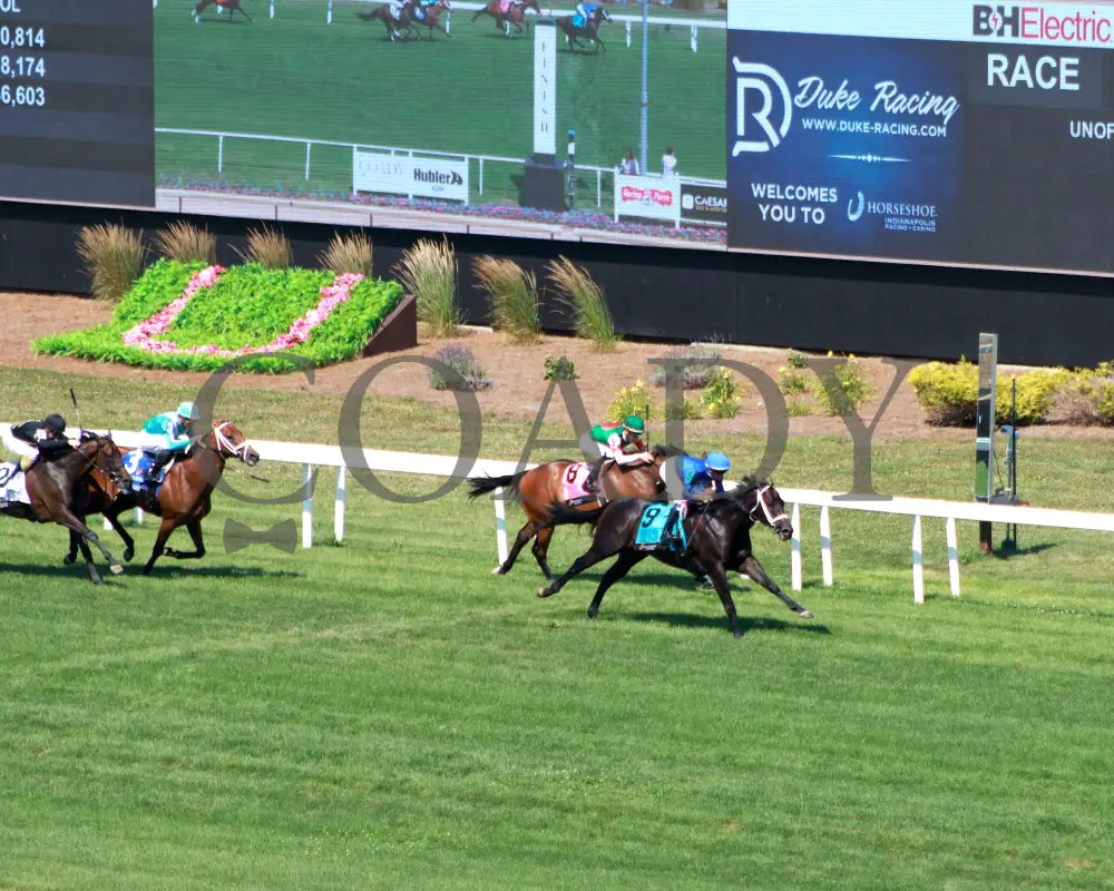 ENCINO - Jonathan B. Schuster Memorial - 16th Running - 07-05-25 - R08 - IND - Aerial Finish 01 Indiana Grand
