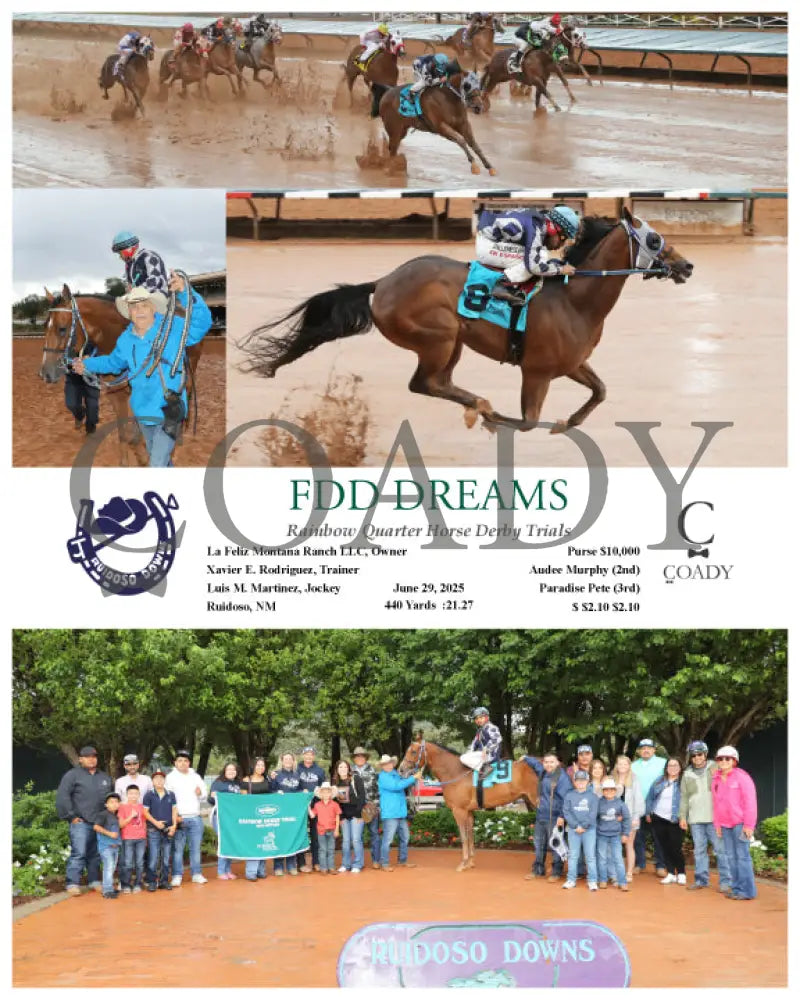 FDD DREAMS - Rainbow Quarter Horse Derby Trials - 06-29-25 - R06 - RUI Ruidoso Downs