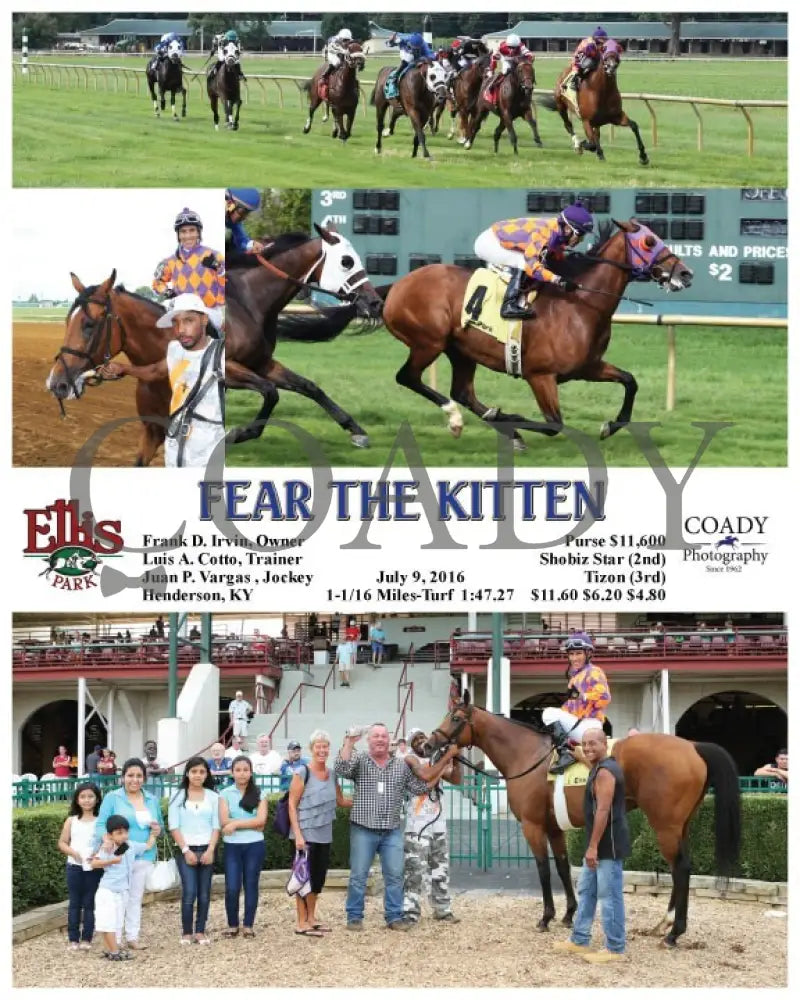 Fear The Kitten - 070916 Race 09 Elp Ellis Park