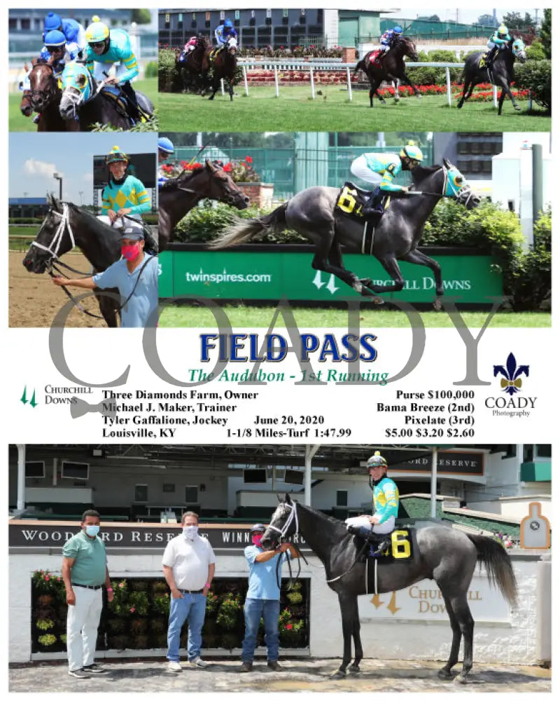 Field Pass - The Audubon 1St Running 06-20-20 R06 Cd Churchill Downs