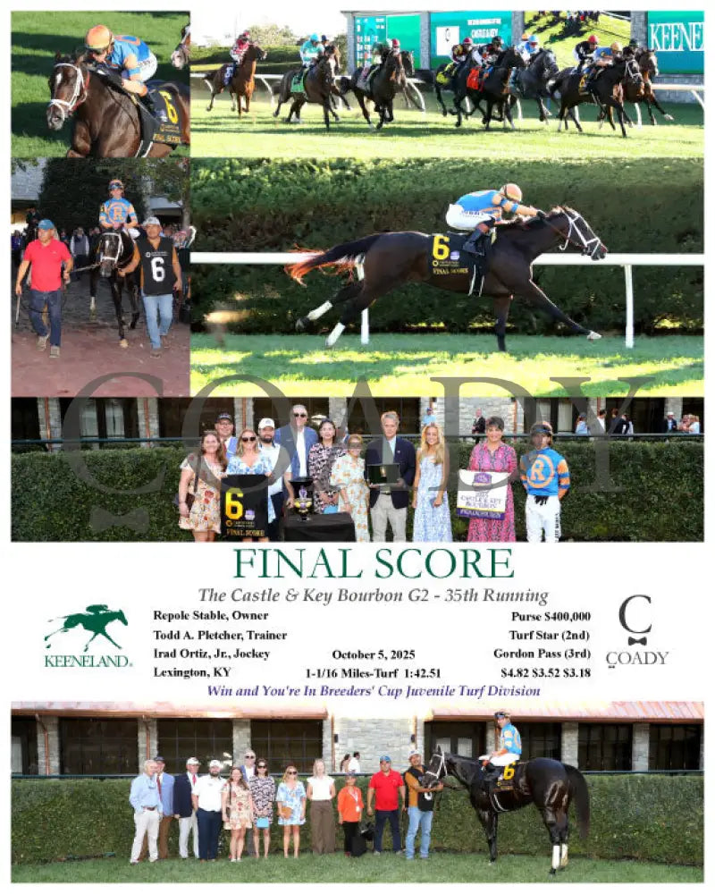 FINAL SCORE - The Castle & Key Bourbon G2 - 35th Running - 10-05-25 - R10 - KEE Keeneland