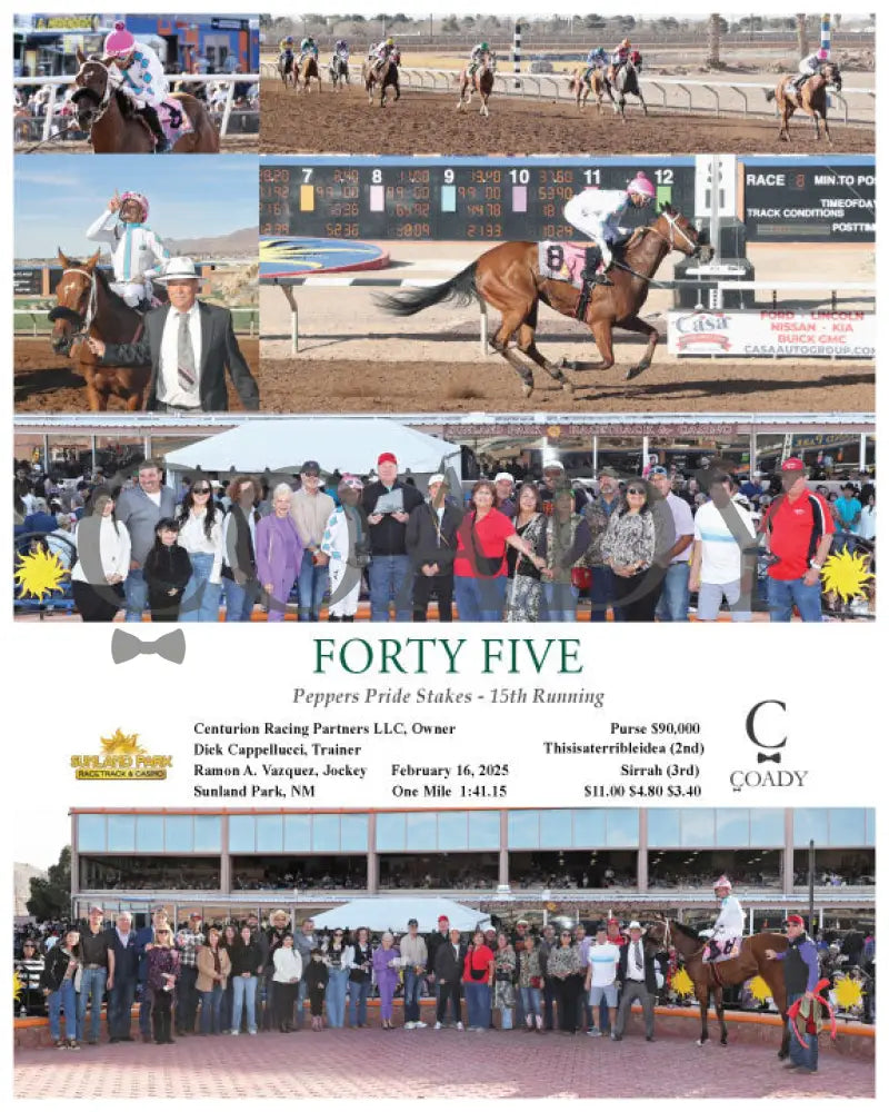 FORTY FIVE - Peppers Pride Stakes - 15th Running - 02-16-25 - R08 - SUN - Coady Media - Kurtis Coady Photography