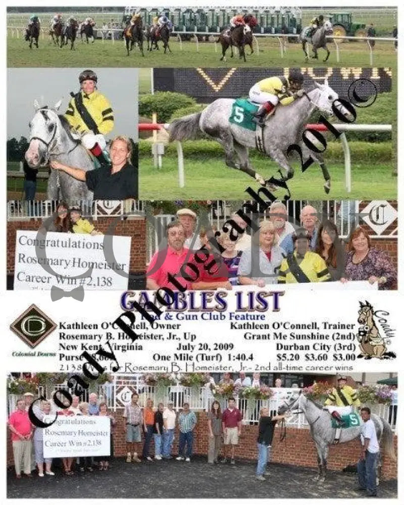 Gambles List - Rod & Gun Club Feature 7 20 2 Colonial Downs