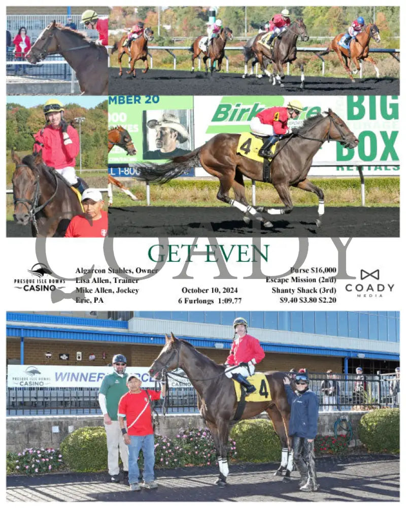 Get Even - 10-10-24 R03 Pid Presque Isle Downs