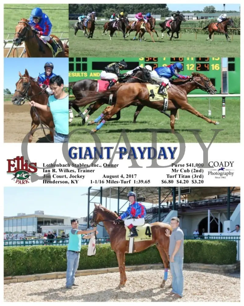 Giant Payday - 080417 Race 06 Elp Ellis Park