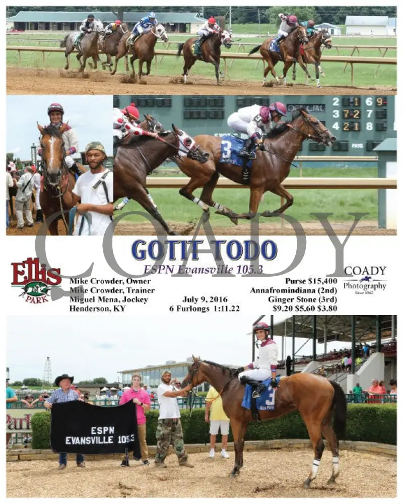 Gotit Todo - 070916 Race 03 Elp Ellis Park