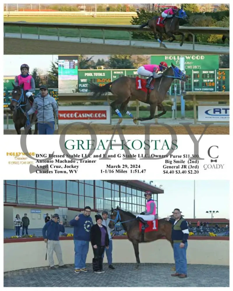 Great Kostas - 03 - 29 - 24 R01 Ct Hollywood Casino At Charles Town Races