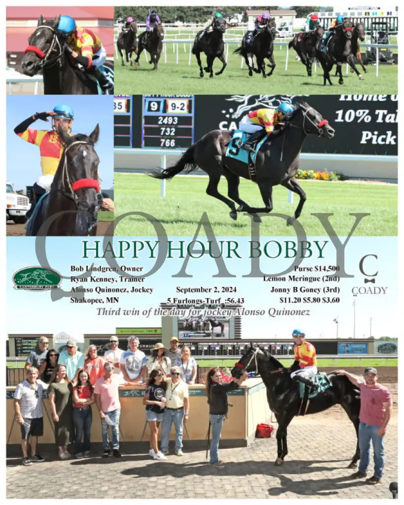 Happy Hour Bobby - Third Win Of The Day For Jockey Alonso Quinonez 09-02-24 R04 Cby Kentucky Downs