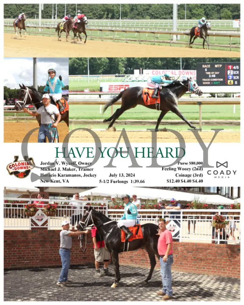 Have You Heard - New Track Record 07-13-24 R05 Cnl Colonial Downs