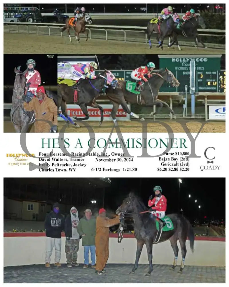 He’s A Commisioner - 11-30-24 R03 Ct Hollywood Casino At Charles Town Races