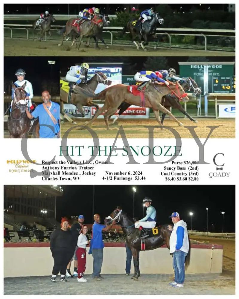 Hit The Snooze - 11-06-24 R06 Ct Hollywood Casino At Charles Town Races