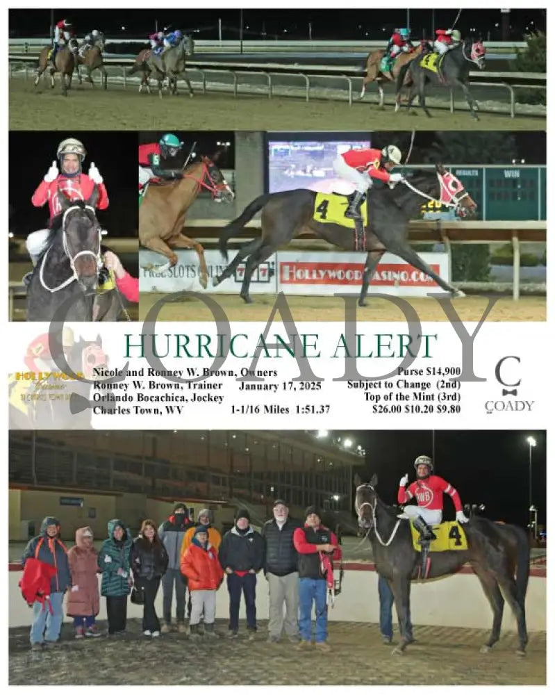 Hurricane Alert - 01-17-25 R01 Ct Hollywood Casino At Charles Town Races