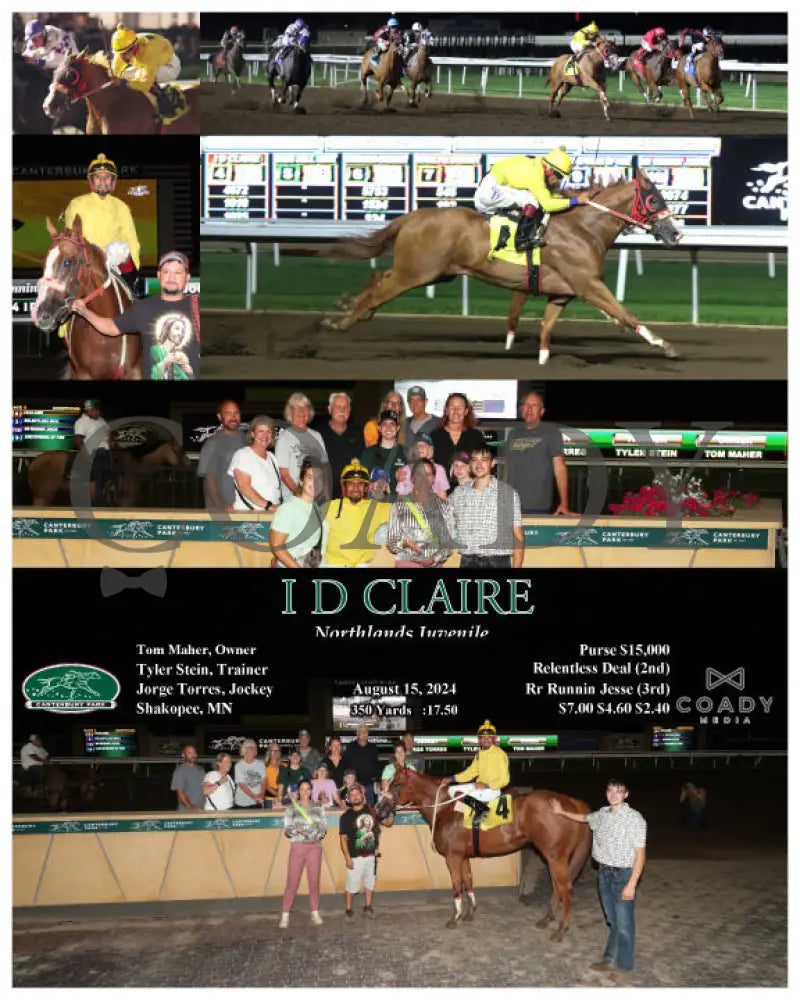 I D Claire - Northlands Juvenile 08-15-24 R08 Cby Canterbury Park