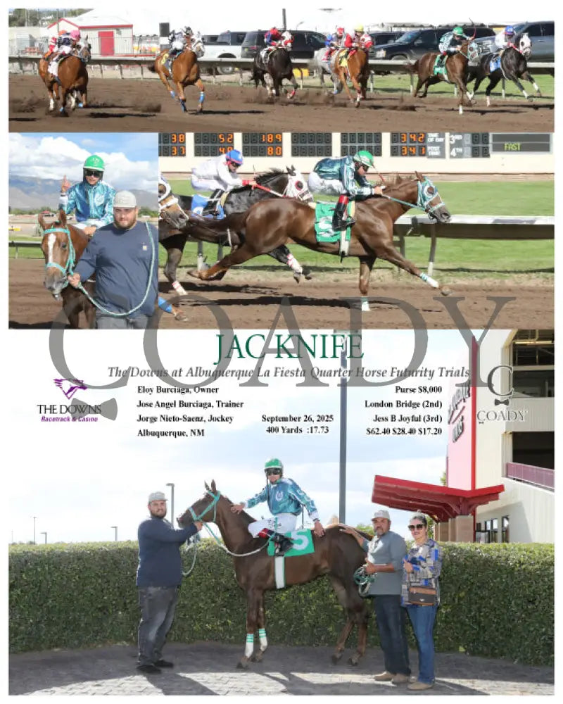 JAC KNIFE - The Downs at Albuquerque La Fiesta Quarter Horse Futurity Trials - 09-26-25 - R06 - ALB Downs at Albuquerque