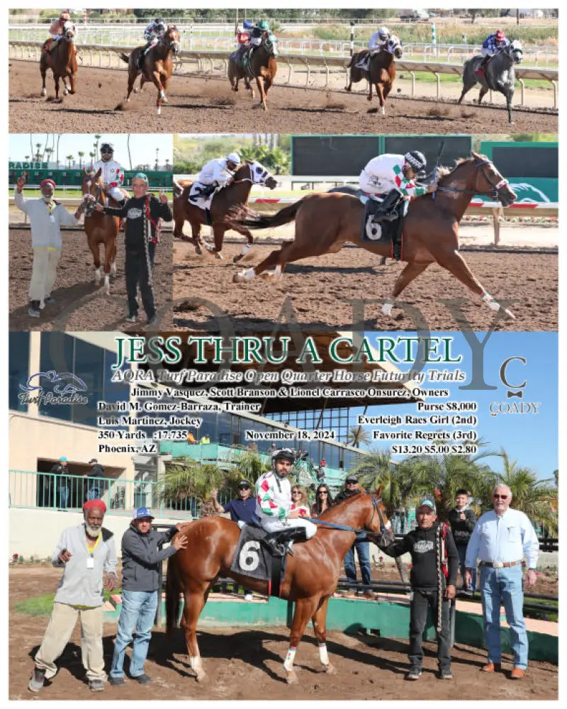 Jess Thru A Cartel - Aqra Turf Paradise Open Quarter Horse Futurity Trials 11-18-24 R01 Tup