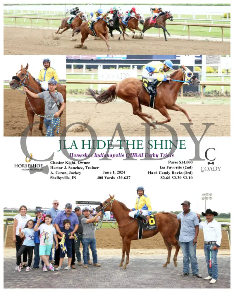 Jla Hide The Shine - Horseshoe Indianapolis Qhrai Derby Trials 06-01-24 R04 Ind Indiana Grand