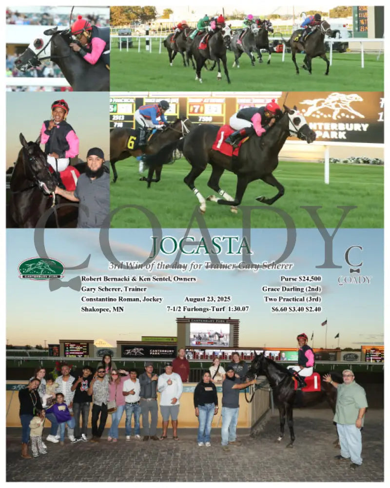 JOCASTA 3rd Win of the day for Trainer Gary Scherer 08 23 25 R06 CBY Canterbury Park
