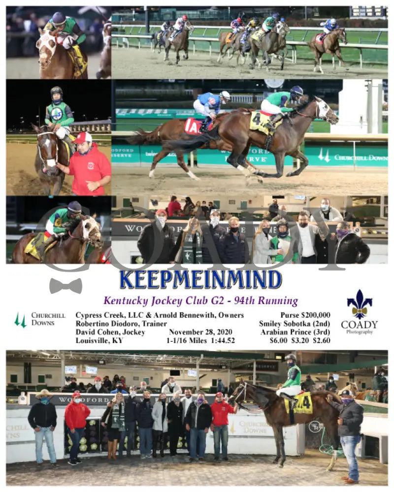 Keepmeinmind - Kentucky Jockey Club G2 94Th Running 11-28-20 R11 Cd Churchill Downs