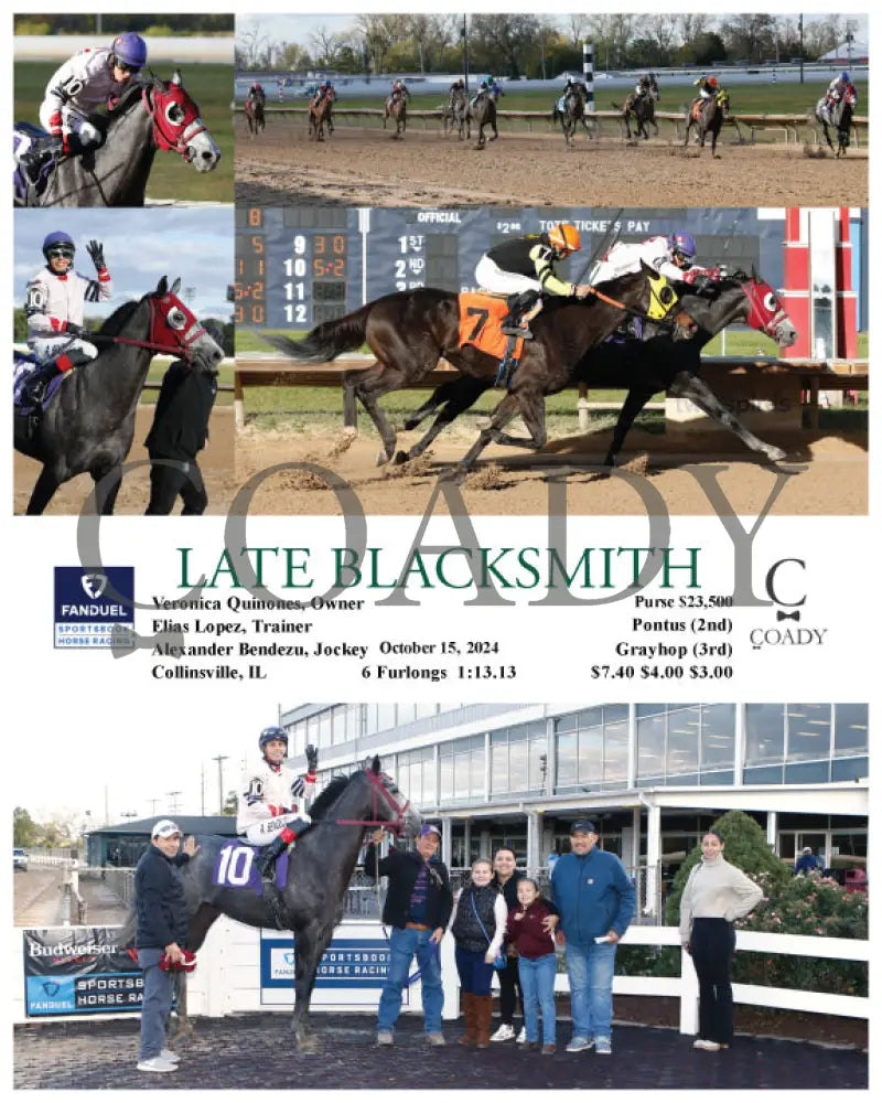 Late Blacksmith - 10-15-24 R08 Fan Fanduel Sportsbook Horse Racing
