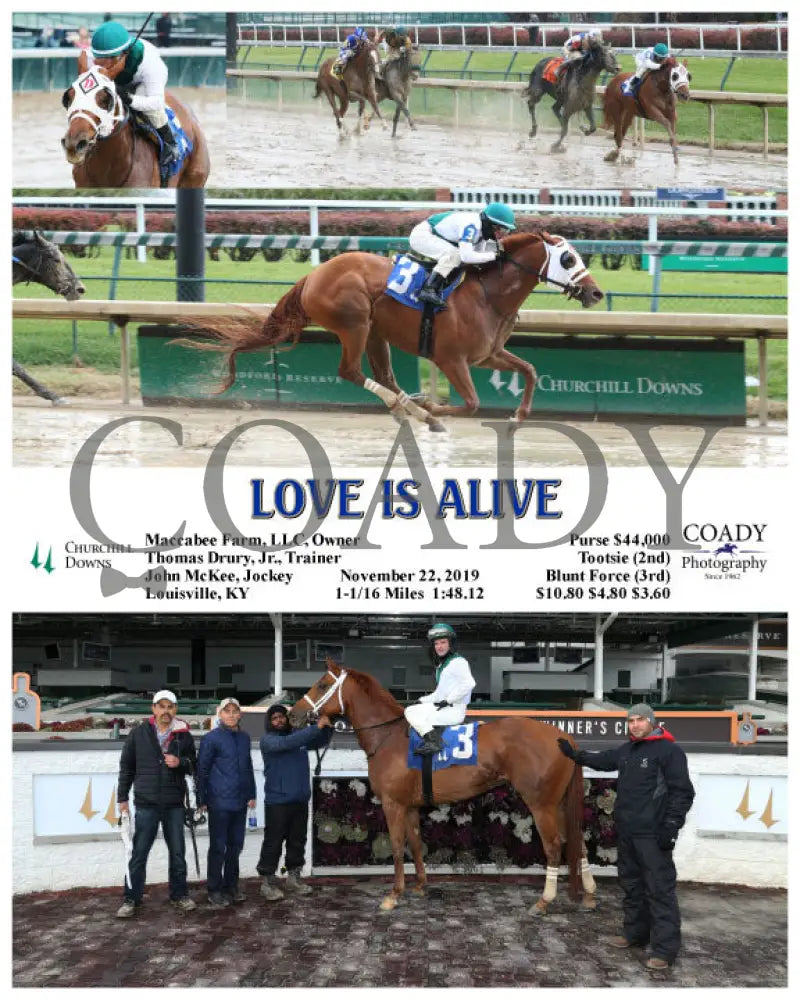Love Is Alive - 11-22-19 R03 Cd Churchill Downs