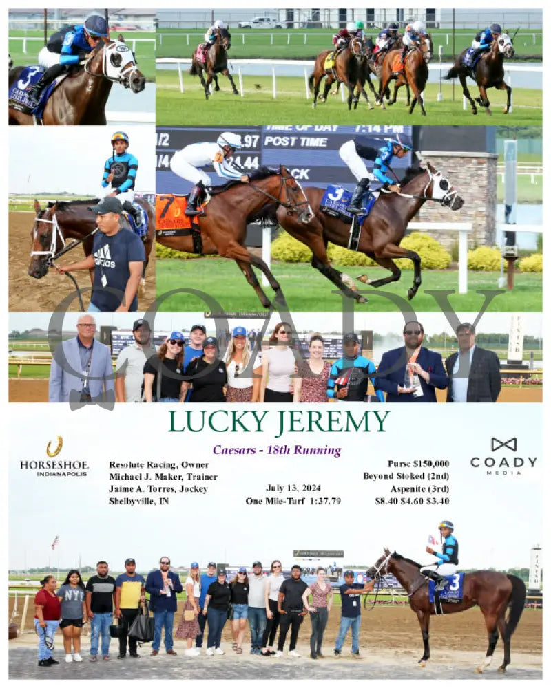 Lucky Jeremy - Caesars 18Th Running 07-13-24 R05 Ind Indiana Grand