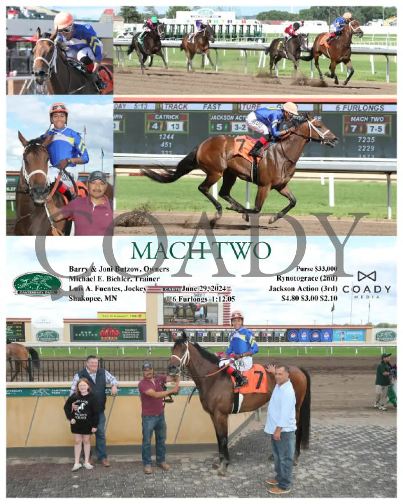 Mach Two - 062924 Race 01 Cby Barry & Joni Butzow Owners Michael E. Biehler Trainer Luis A. Fuentes