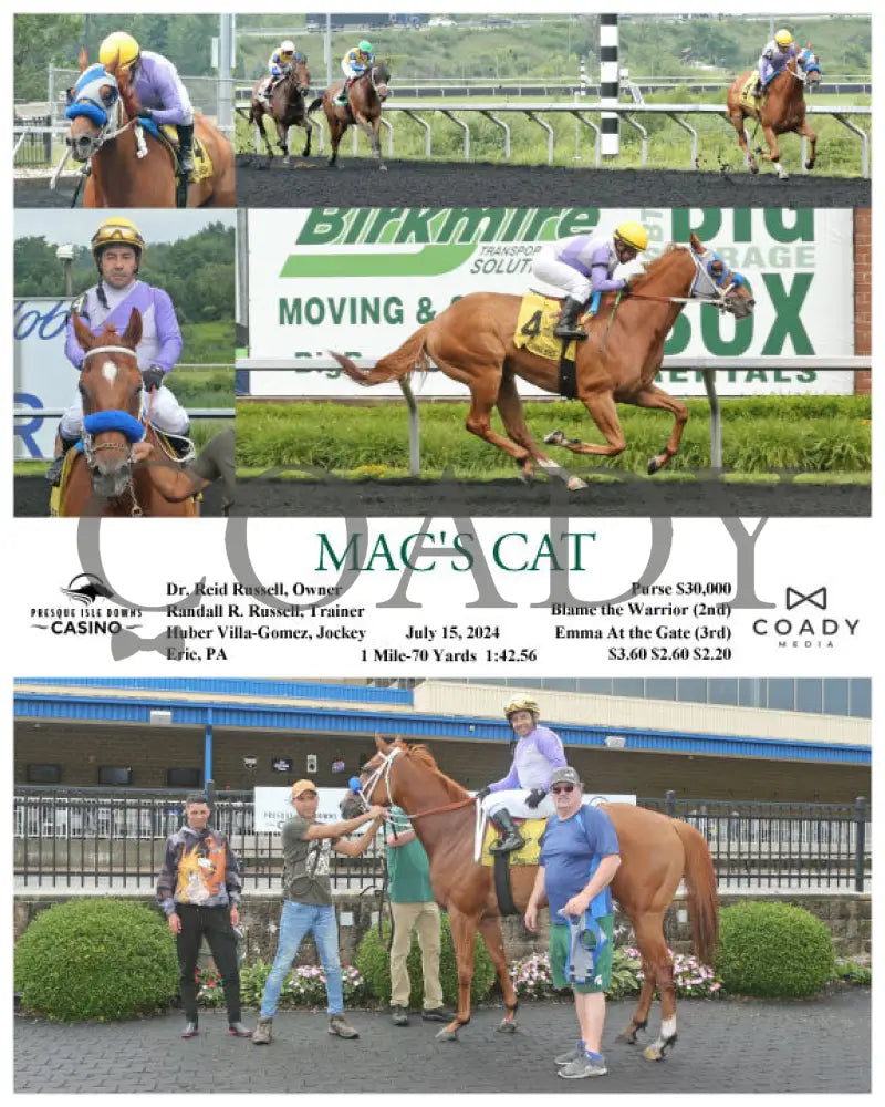 Mac’s Cat - 07-15-24 R01 Pid Presque Isle Downs