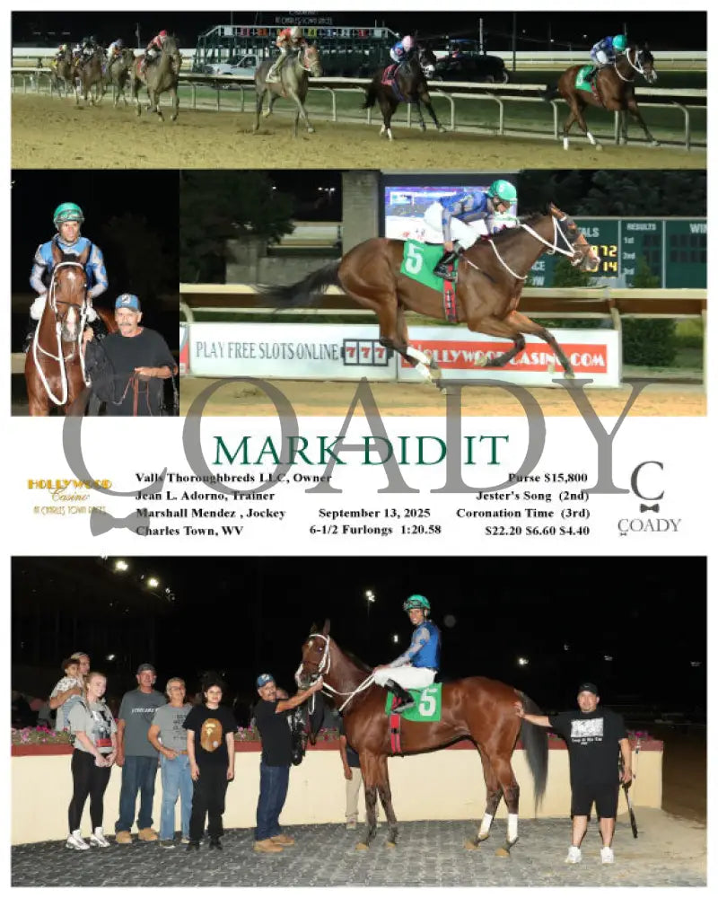 MARK DID IT - 09-13-25 - R05 - CT Hollywood Casino at Charles Town Races