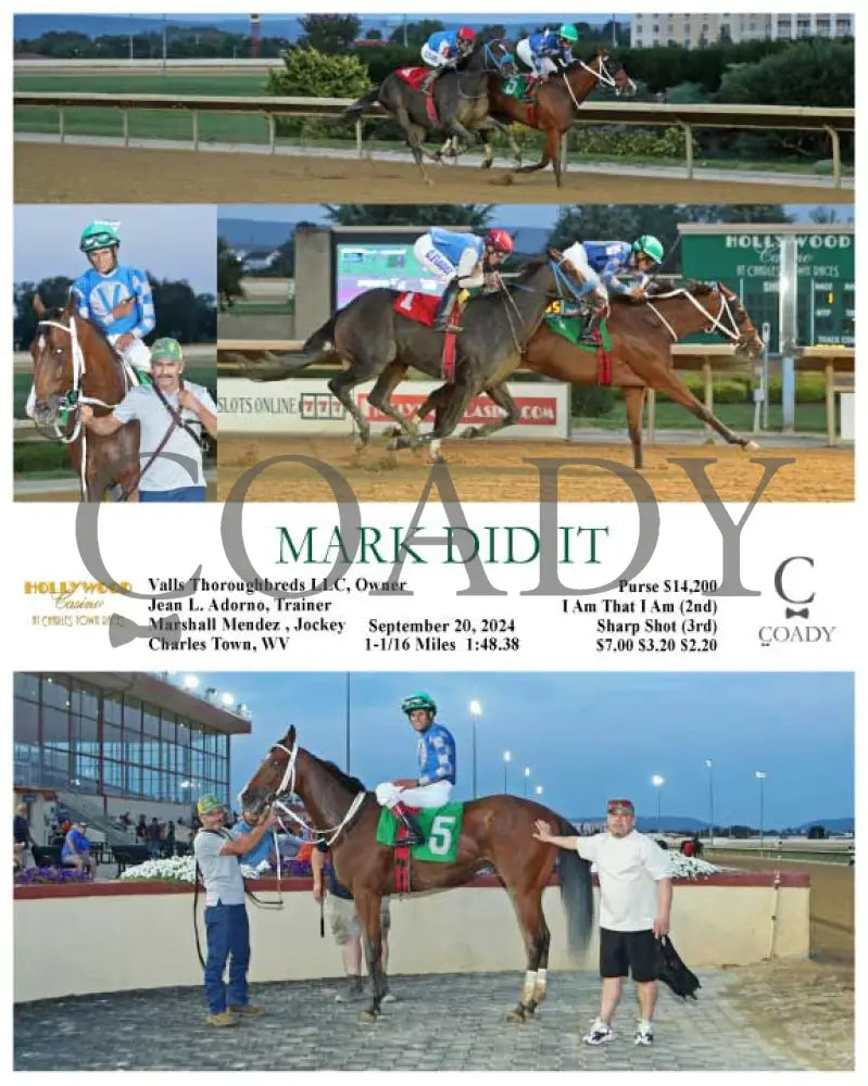Mark Did It - 09-20-24 R01 Ct Hollywood Casino At Charles Town Races