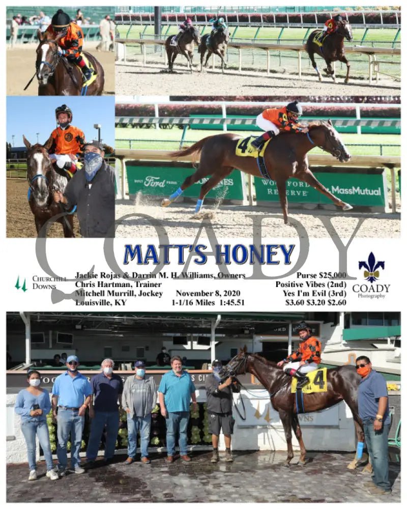 Matt’s Honey - 11-08-20 R01 Cd Churchill Downs