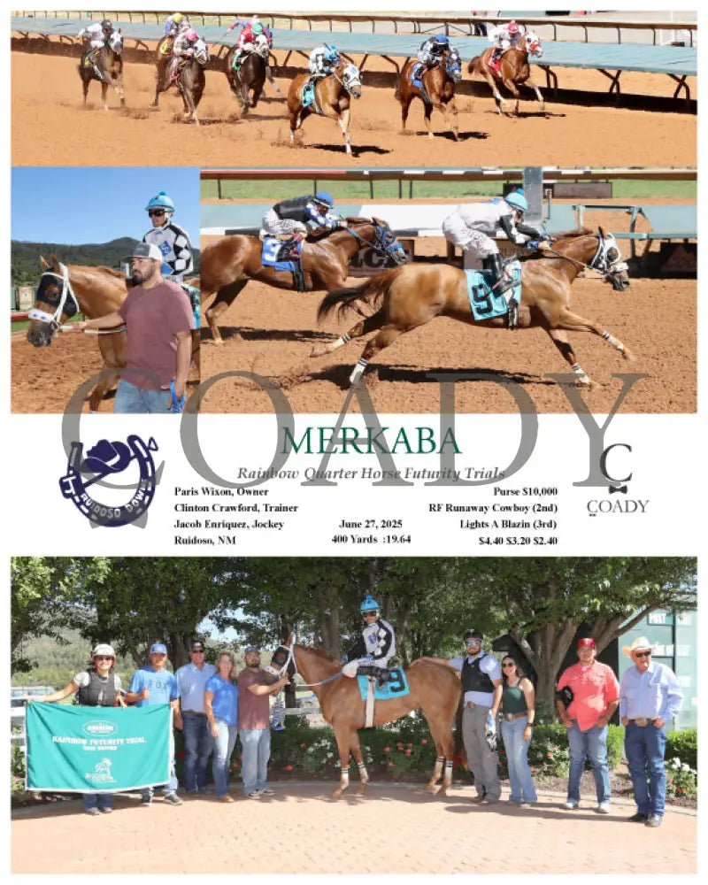 MERKABA - Rainbow Quarter Horse Futurity Trials - 06-27-25 - R14 - RUI Ruidoso Downs