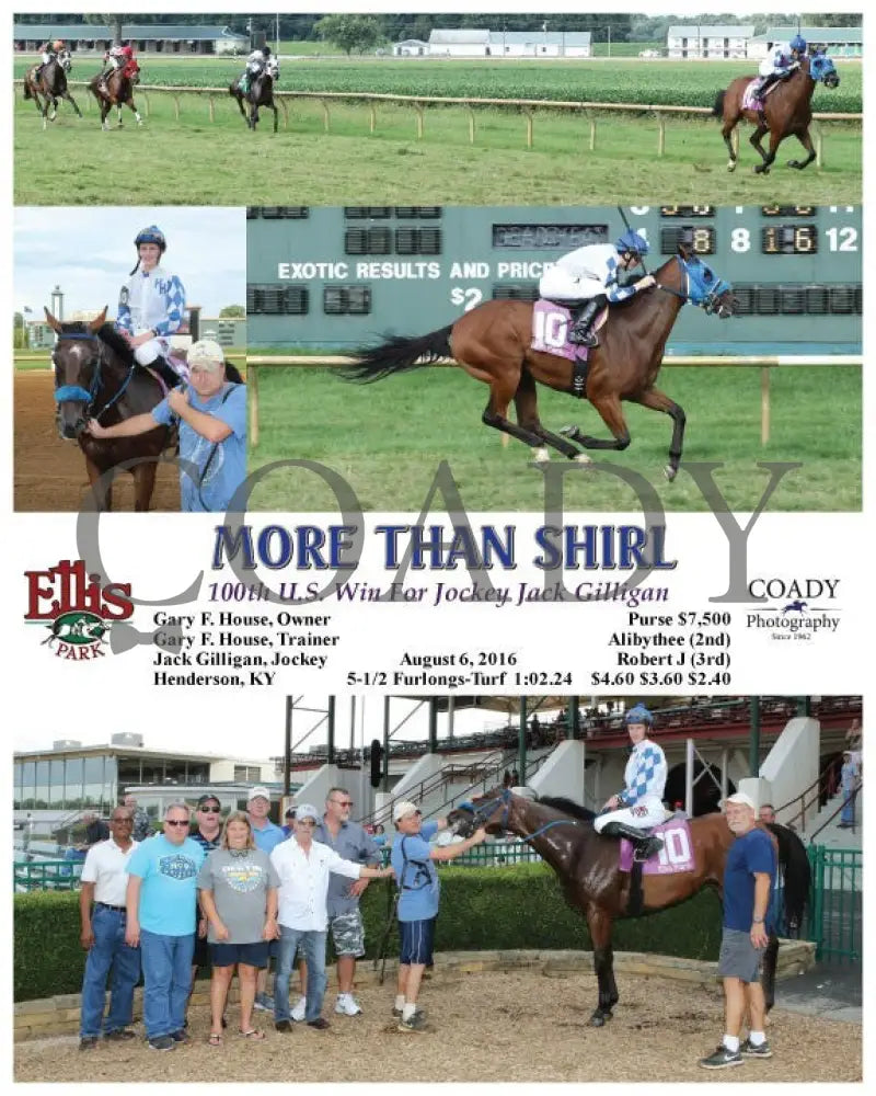 More Than Shirl - 080616 Race 10 Elp Ellis Park