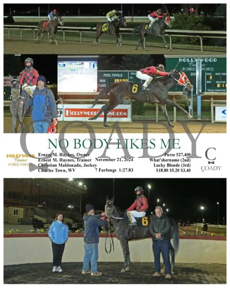 No Body Likes Me - 11-21-24 R03 Ct Hollywood Casino At Charles Town Races