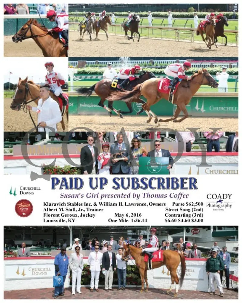 Paid Up Subscriber - 050616 Race 03 Cd Churchill Downs